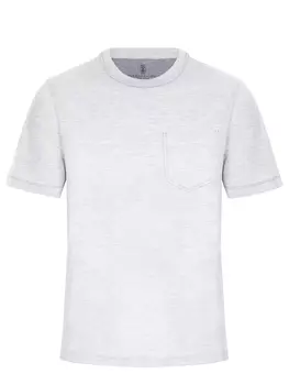 Футболка из шелка и хлопка BRUNELLO CUCINELLI