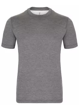 Футболка из шелка и хлопка BRUNELLO CUCINELLI