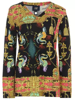 Футболка из вискозы с принтом JUST CAVALLI