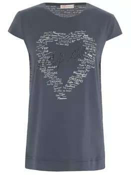 Футболка из вискозы с принтом VIA DELLE PERLE