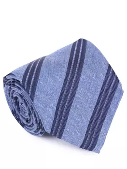 Галстук из шелка и хлопка в полоску