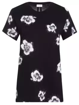 Хлопковая футболка с цветами SAINT LAURENT
