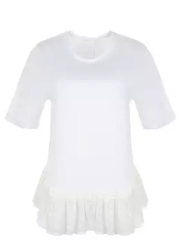 Хлопковая футболка с оборкой