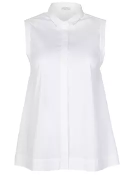 Хлопковая рубашка без рукавов