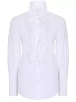 Хлопковая рубашка с оборками