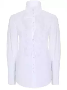 Хлопковая рубашка с оборками