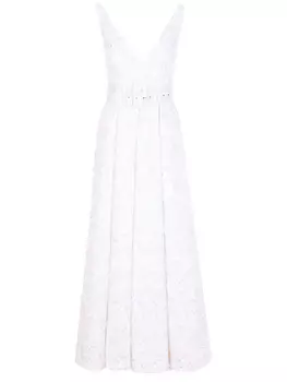 Хлопковое платье-макси с поясом TEREKHOV