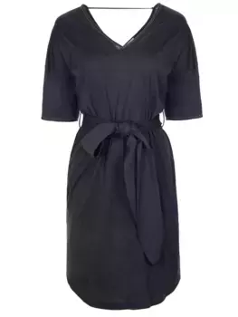 Хлопковое платье с поясом