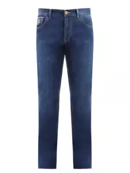 Хлопковые джинсы прямого кроя