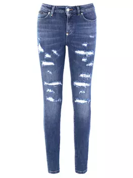 Хлопковые джинсы с потертостями PHILIPP PLEIN