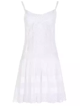 Хлопковый сарафан с кружевом