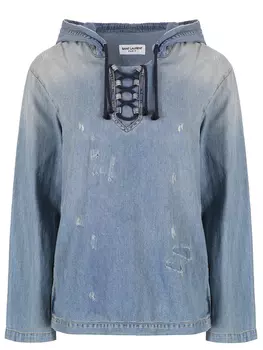 Худи джинсовое SAINT LAURENT