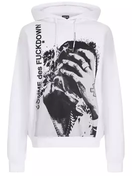 Худи хлопковое с принтом COMME DES FUCKDOWN