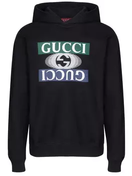 Худи хлопковое с принтом GUCCI