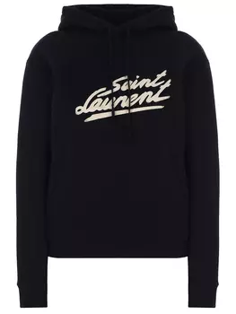Худи хлопковое с принтом SAINT LAURENT