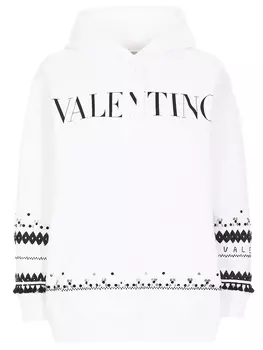 Худи хлопковое с принтом VALENTINO