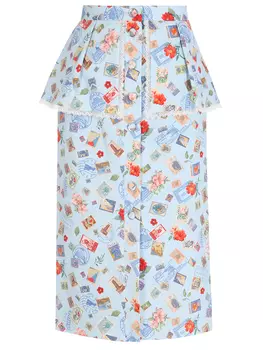 Юбка хлопковая с принтом