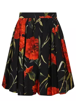 Юбка хлопковая с принтом DOLCE & GABBANA