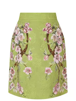 Юбка хлопковая с принтом DOLCE & GABBANA