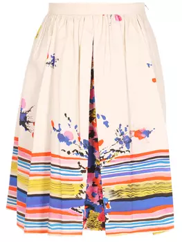 Юбка хлопковая с принтом RED VALENTINO