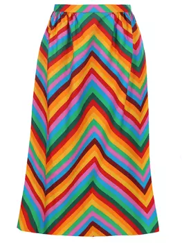 Юбка хлопковая с принтом VALENTINO