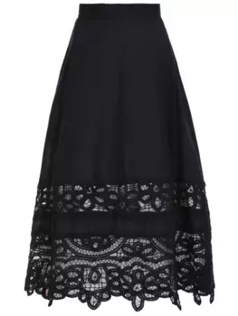 Юбка хлопковая с шитьем