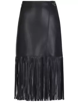 Юбка из экокожи с бахромой KARL LAGERFELD