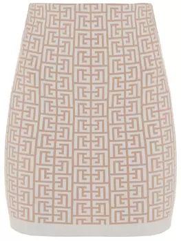 Юбка из вискозы с принтом BALMAIN