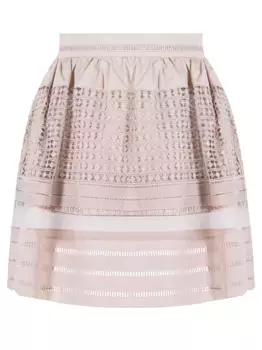 Юбка-колокол с шитьем и сеткой CHLOE