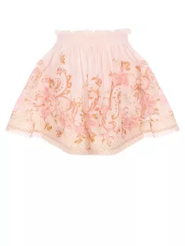 Юбка льняная с принтом