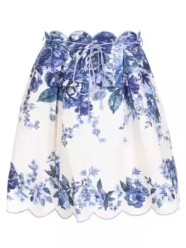 Юбка льняная с принтом