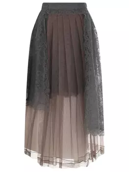 Юбка плиссированная с кружевом ERMANNO SCERVINO