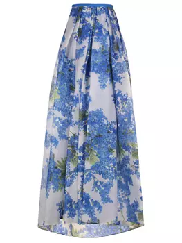 Юбка шелковая с принтом CAROLINA HERRERA