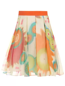 Юбка шелковая с принтом EGGS