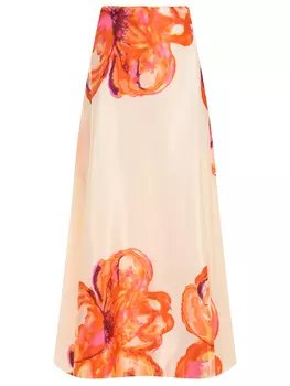 Юбка шелковая с принтом VON VONNI