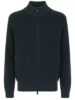 Кардиган из хлопка и шерсти BOSS