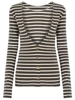 Кардиган в полоску хлопковый