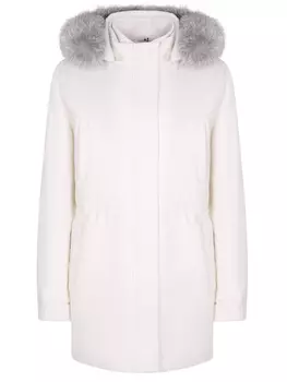 Кашемировый пуховик с мехом