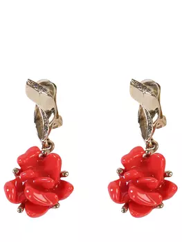 Клипсы в форме розы OSCAR DE LA RENTA