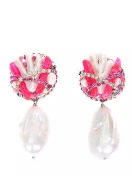 Клипсы вышивные с барочным жемчугом