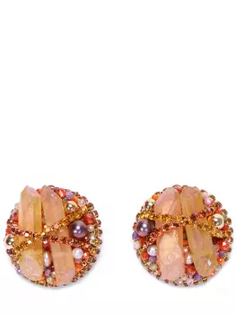 Клипсы вышивные с барочным жемчугом