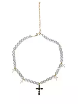 Колье с жемчугом и ониксом