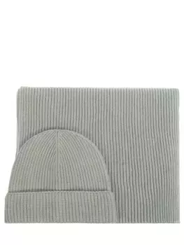 Комплект шапка и шарф шерстяной