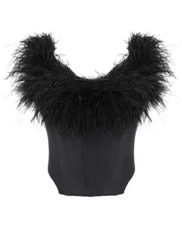 Корсет сатиновый с перьями ALINE