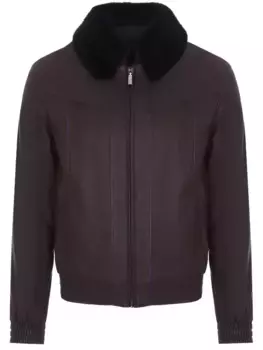 Кожаная куртка с мехом ласки