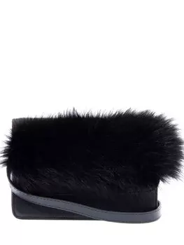 Кожаная сумка с мехом