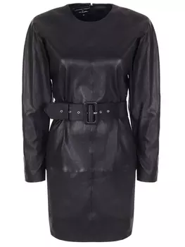 Кожаное платье-мини с поясом TEREKHOV