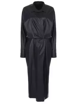 Кожаное платье с драпировкой TEREKHOV