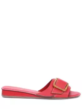 Кожаные шлепанцы с пряжкой RODO