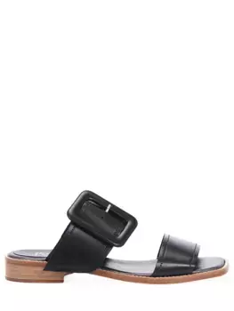 Кожаные шлепанцы с пряжкой